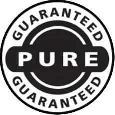 Black and white Guaranteed Pure badge