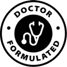Black and white Doctor Formulated badge