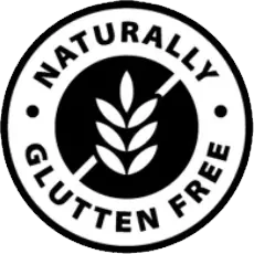Black and white Naturally Gluten Free badge