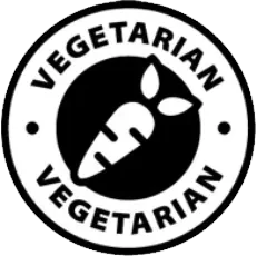 Black and white Vegetarian badge
