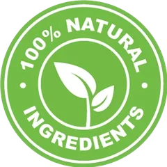 Green 100 percent natural ingredients roundel